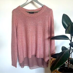 Papillon Knit Sweater with Sheer Layer